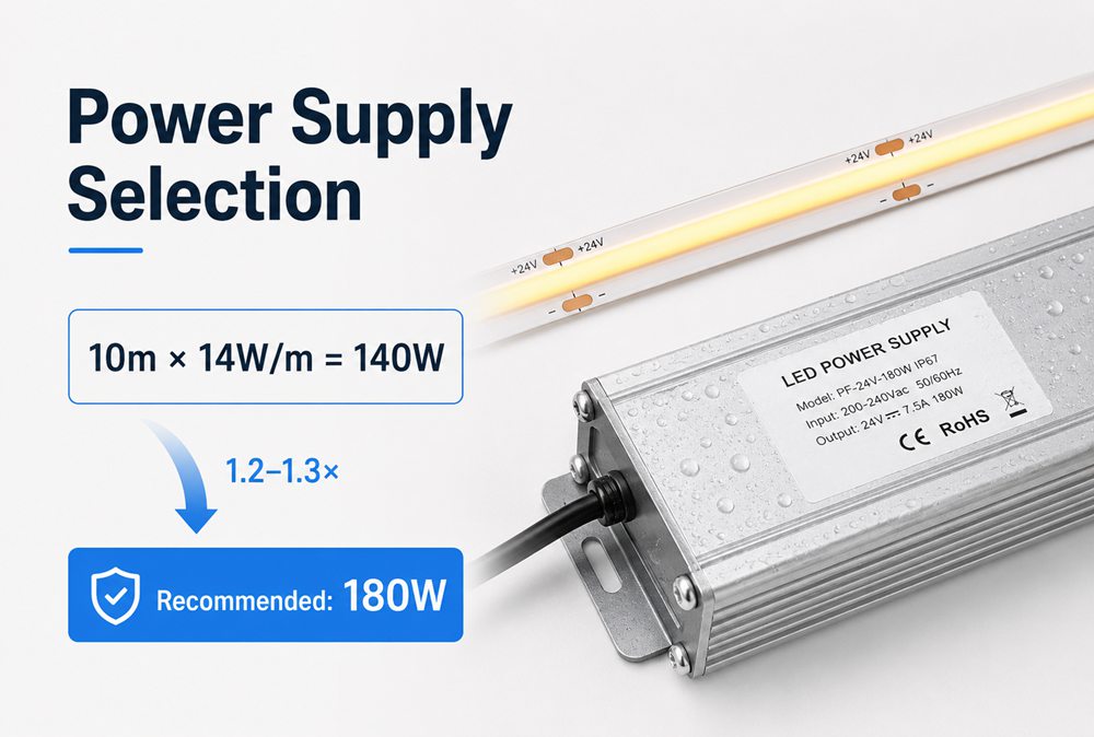 Power Supply Selection for COB LED Strip