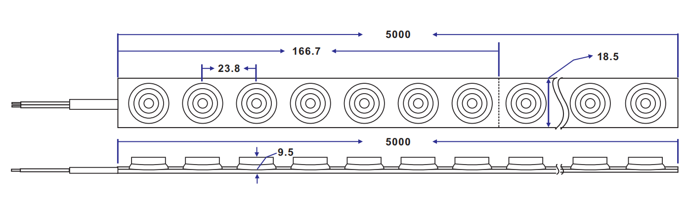 dimension of led dmx wall washer outdoor