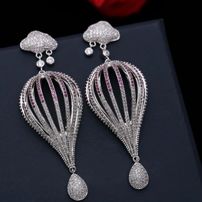 zircon drop earrings