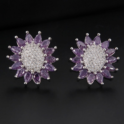 zircon stud earrings zircon steel stud earrings