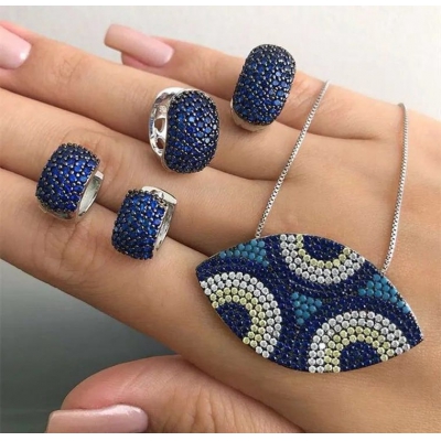 copper zircon jewelry set