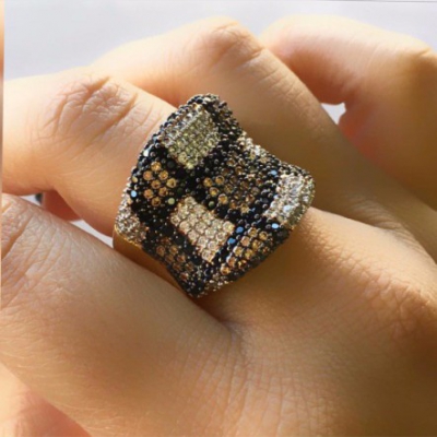 silver plating zircon ring gold zircon ring