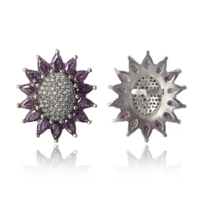 zircon stud earrings zircon steel stud earrings