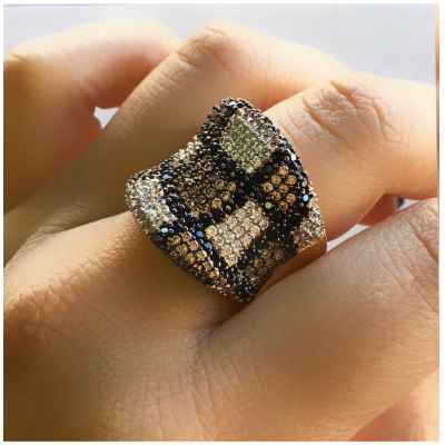 silver plating zircon ring gold zircon ring