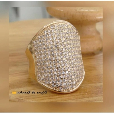 gold zircon ring gold plated zircon ring