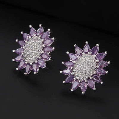 zircon stud earrings zircon steel stud earrings