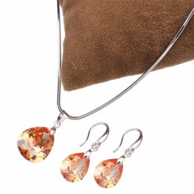 copper zircon jewelry set