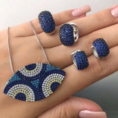 copper zircon jewelry set