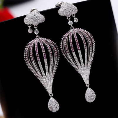 zircon drop earrings