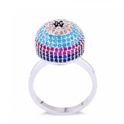 gold plated zircon ring zircon platinum ring