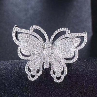 gold plated platinum ring butterfly rose ring