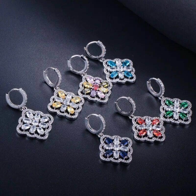 zircon plated platinum ring jewelry set ring earring