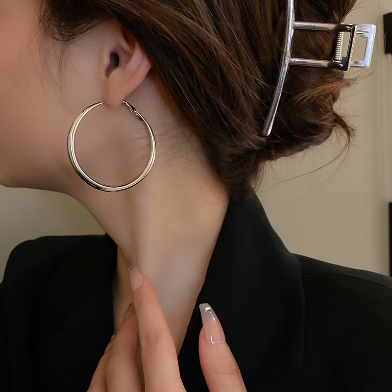 silver hoop earrings