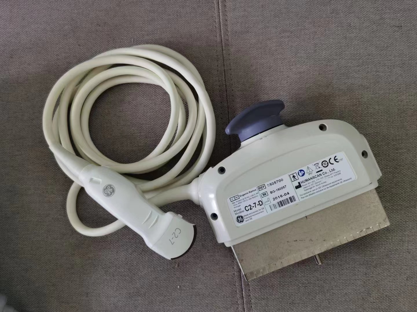 Transductor de ultrasonido GE C2-7-D de demostración de GE