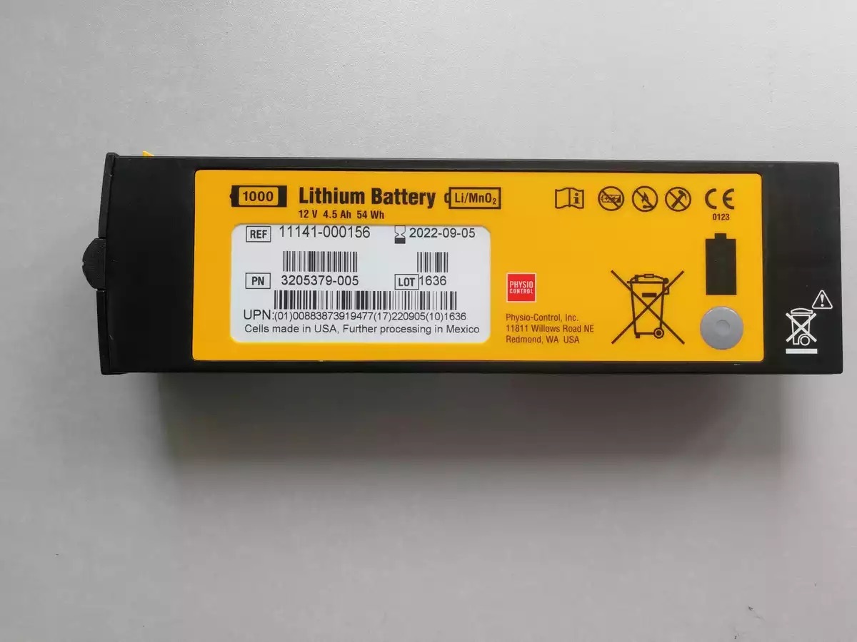 Medtronic Lifepak1000 battery REF 11141-000156