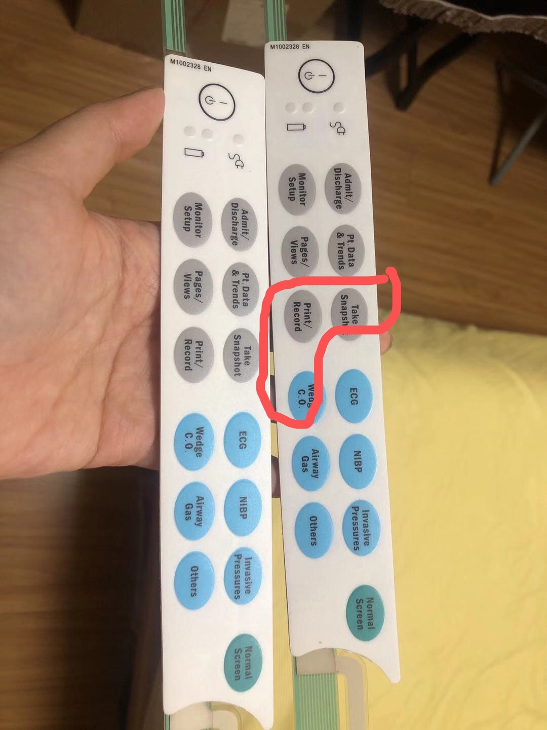 GE B30 patient monitor keypad M1002328 EN