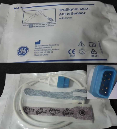 GE original Omega Ohmeda tecnología de oxígeno en sangre desechable sonda de herida de 9 pines de gama media 10 cajas TS-AF-10