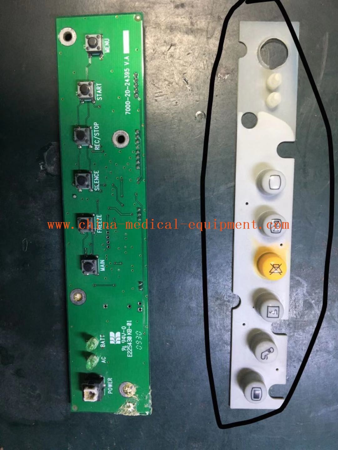 Silikon papan kekunci monitor pesakit Mindray PM7000 7000-20-24395