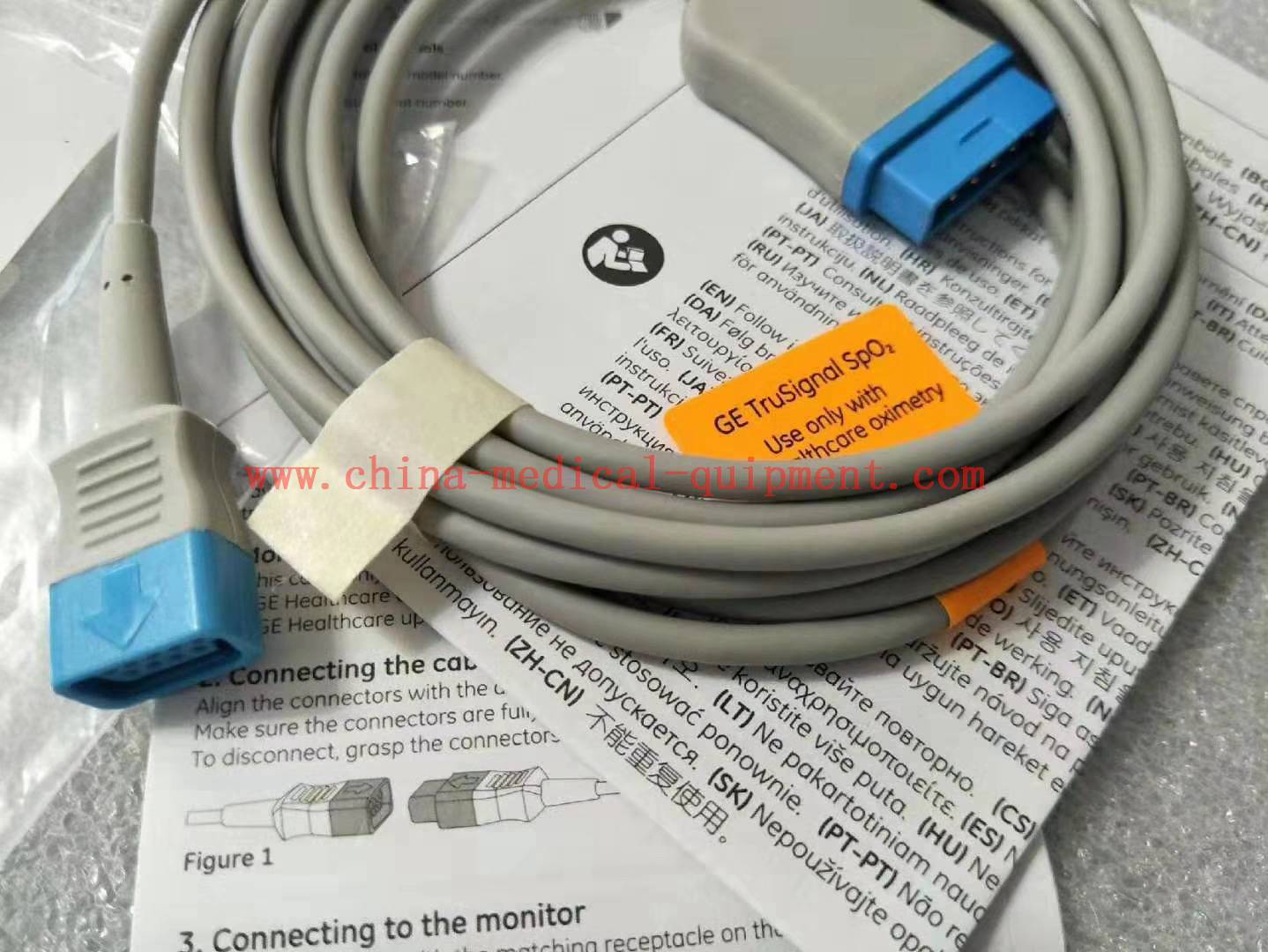 สายเคเบิลเชื่อมต่อระหว่างกัน GE Trusignal Spo2 TS-G3 พร้อมขั้วต่อ GE 3 ม. 10 ฟุต LOT 33416