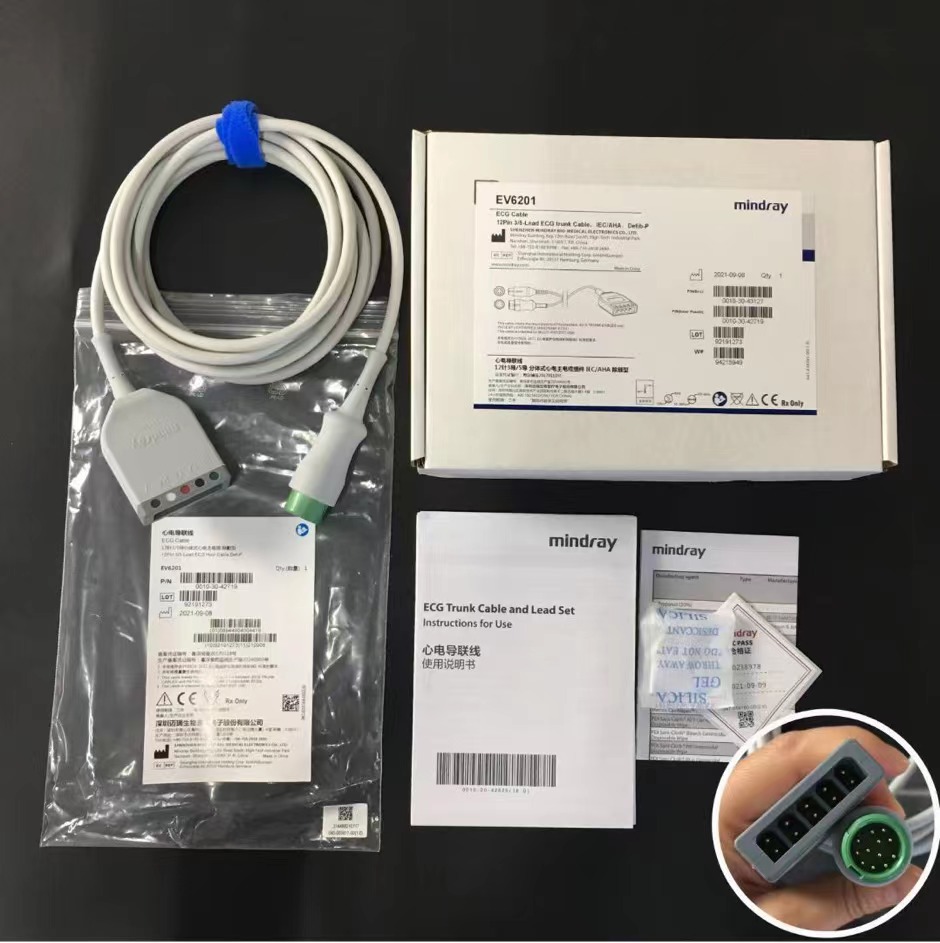 Kabel ECG Mindray 12 Pin 3 5 lead Kabel Hos ECG Def-P PN 0010-30-42719 0010-30-43127 EV6201