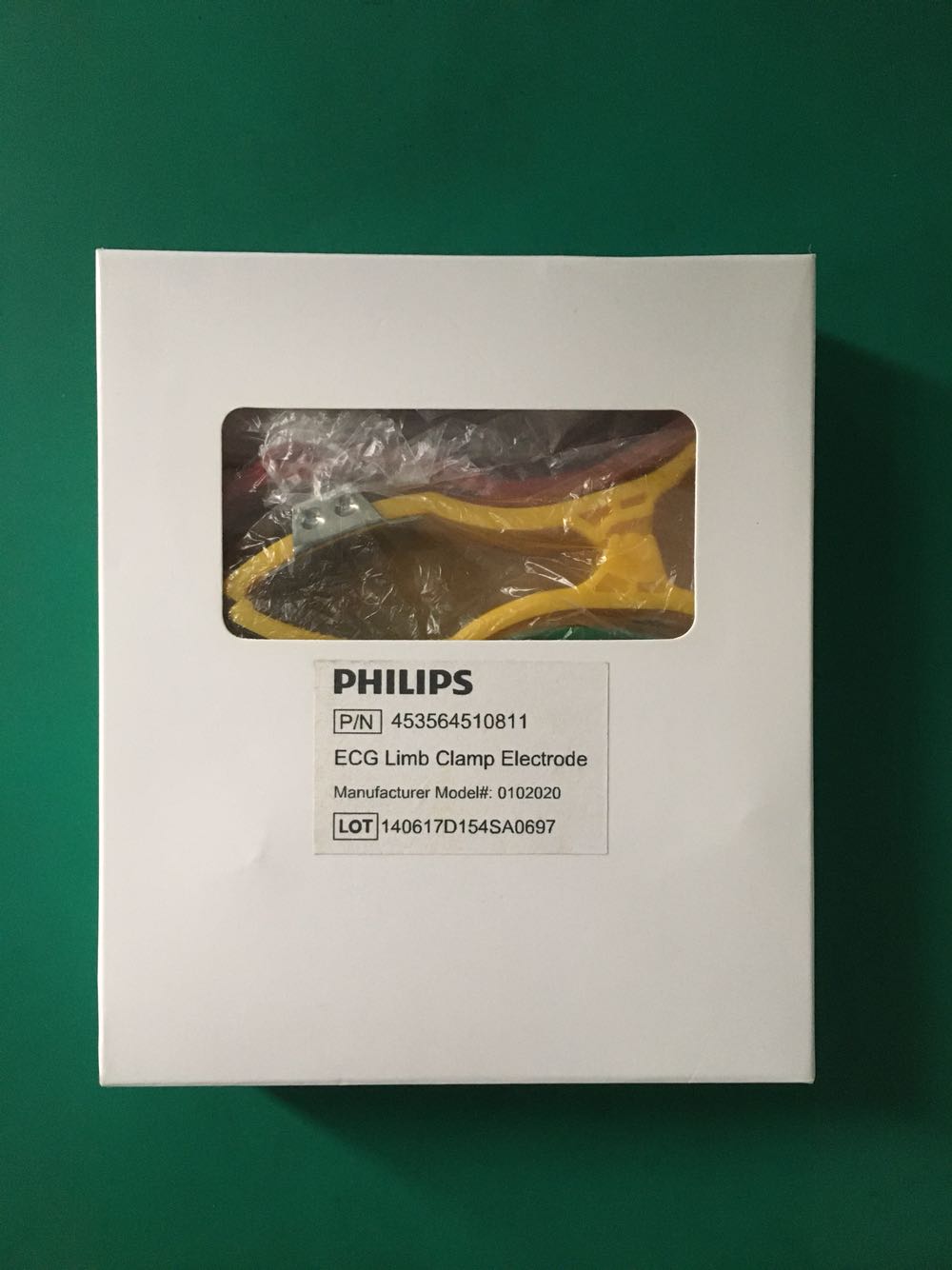 Electrodo de palmada de extremidad PHILIPS ECG Fabricante Modelo # 0102020 LOTE 140617D154SA0697