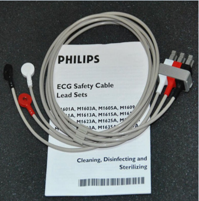 Philips original imported adult push-button three-lead cable line American standard (white, red, black) M1605A