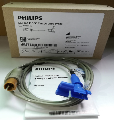 Philips imported monitor temperature probe connected to PiCCO continuous cardiac displacement technology main line M1646A