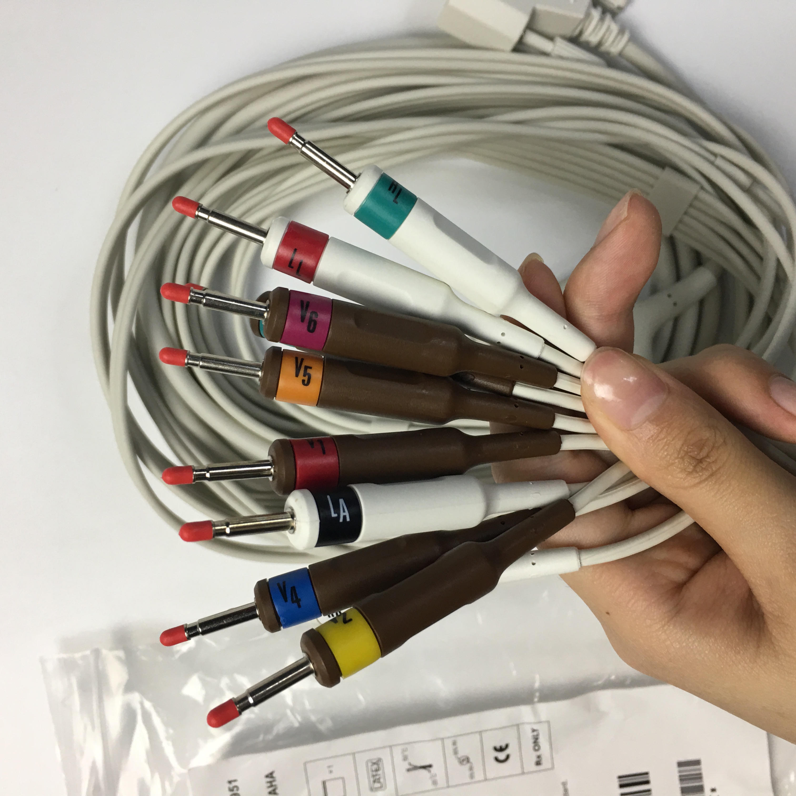 Philips original nuevo PageWriter TC10 ECG Cable largo de paciente de 10 derivaciones AHA REF 989803184951