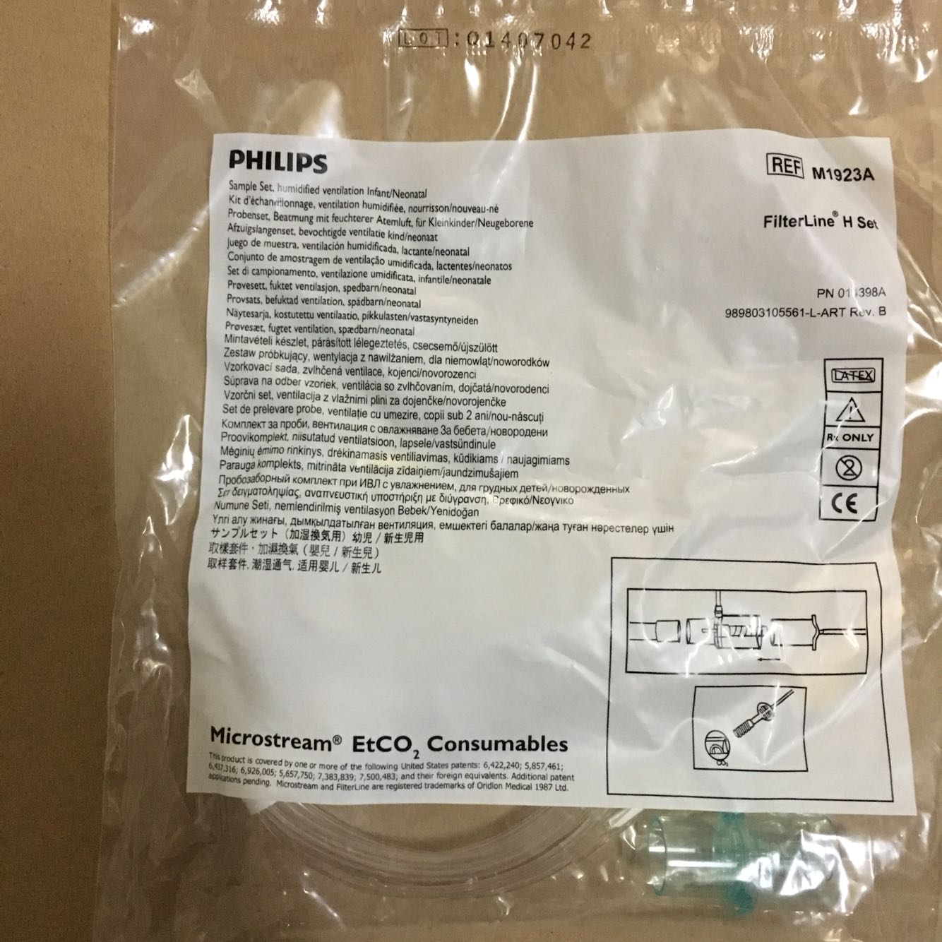 PHILIPS CO2 FilterLine H juego M1923A PN 014398A