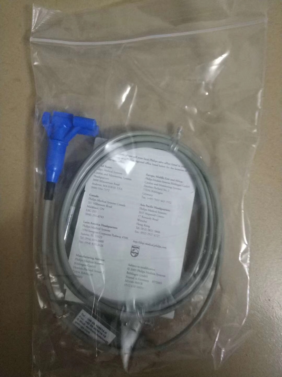 Siasatan suhu monitor yang diimport Philips disambungkan ke talian utama teknologi anjakan jantung berterusan PiCCO M1646A