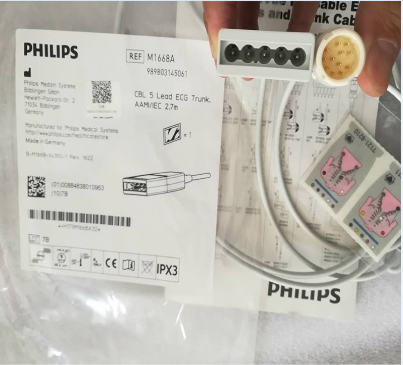 Philips original 5 derivaciones ECG línea principal 2,7 M estándar americano y europeo conector intermedio universal single M1668A