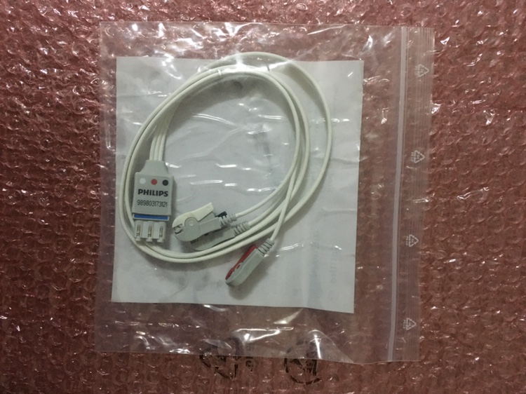 Juego de 3 cables PHILIPS desechables de cabecera AAMI para uso en un solo paciente REF 989803173121
