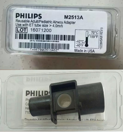Philips Original CO2 Airway Adapter Adult Black Repeatable M2513A