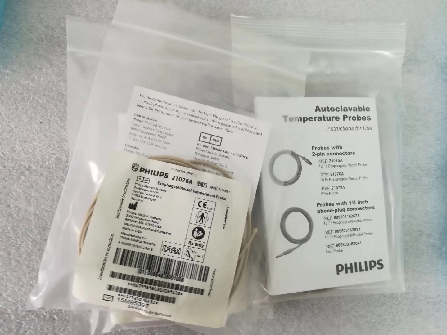 PHILIPS 21076A โพรบวัดอุณหภูมิทางทวารหนักหลอดอาหาร REF 989803100891