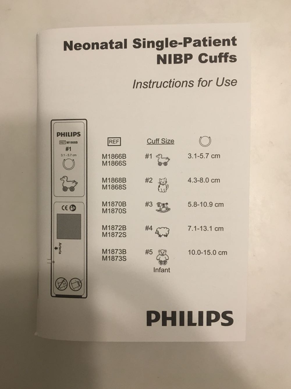 Philips Neonatal Single-Pesakit #4 NIBP Cuff 7.1-13.1sm M1872B