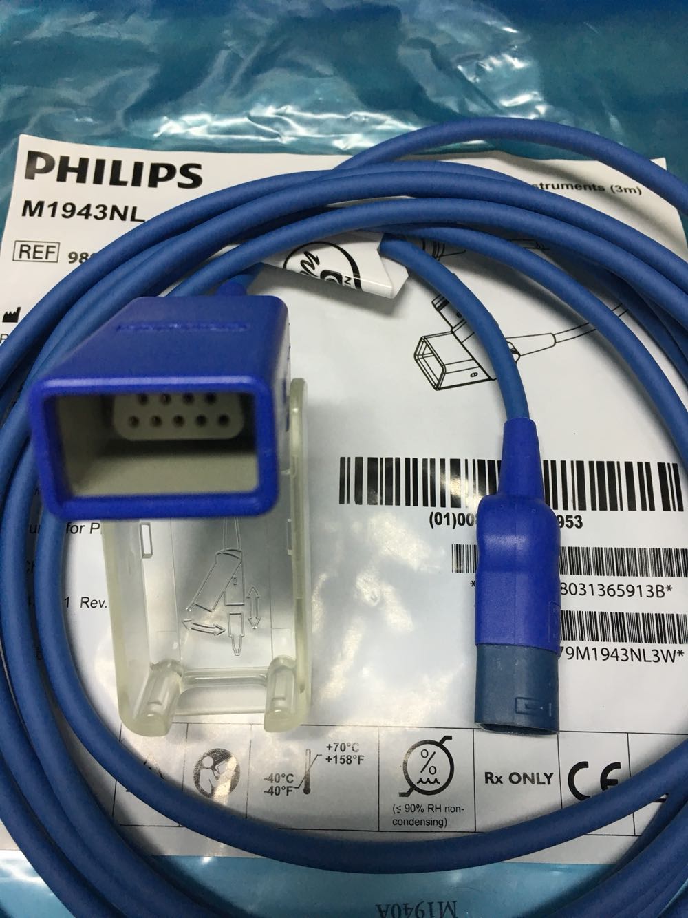 สายอะแดปเตอร์ PHILIPS Spo2 สำหรับ OxiMax TM Instruments(3m)M1943NL REF 989803136591