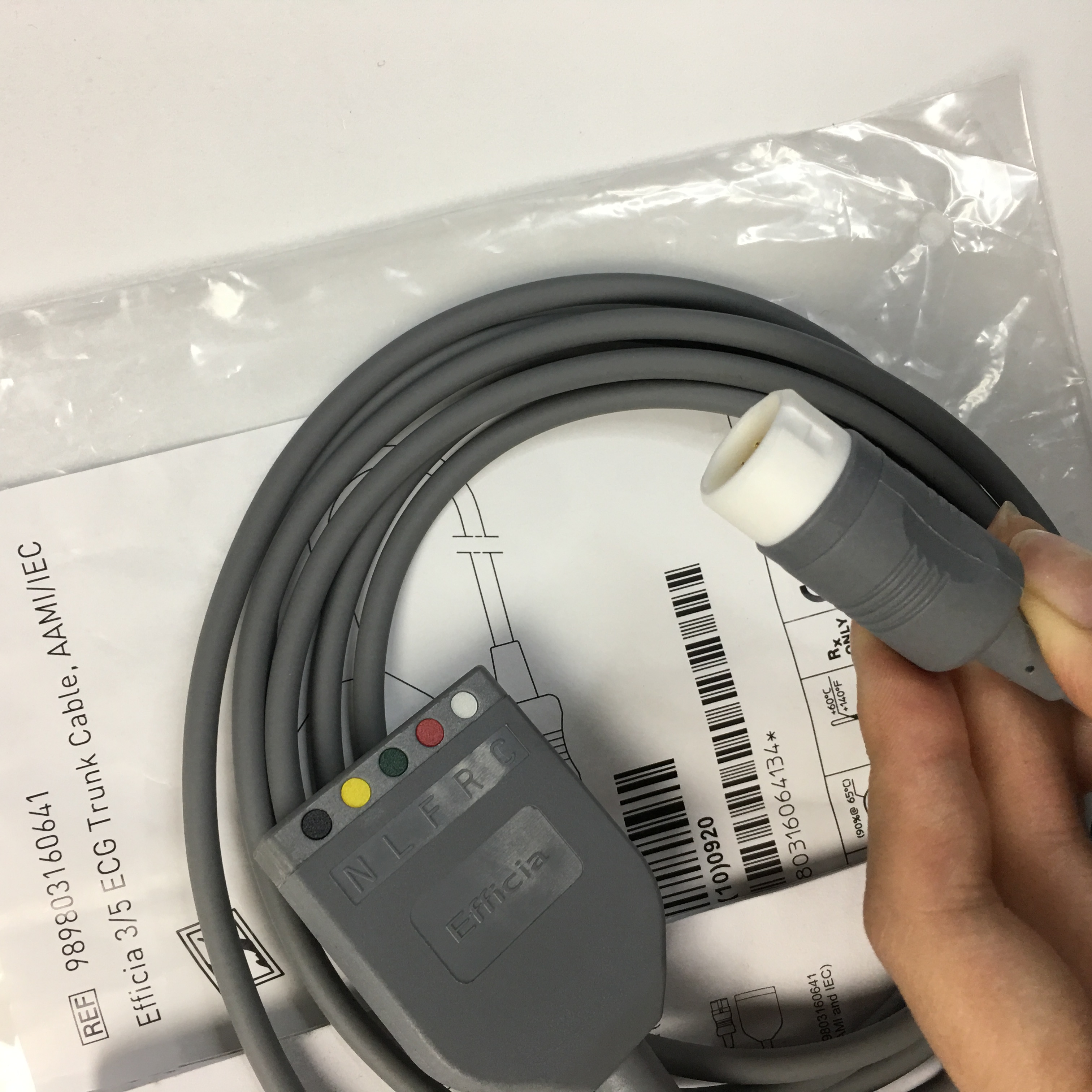 Philips original new Efficia 3 5 ECG Trunk Cable AAMI IEC Reusable ECG Leadsets and cables REF 989803160641