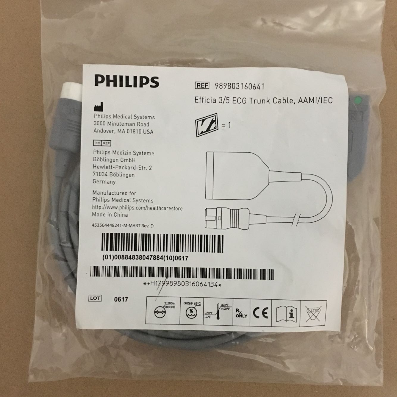 Philips Efficia 3 5 Kabel Batang ECG AAMI IEC