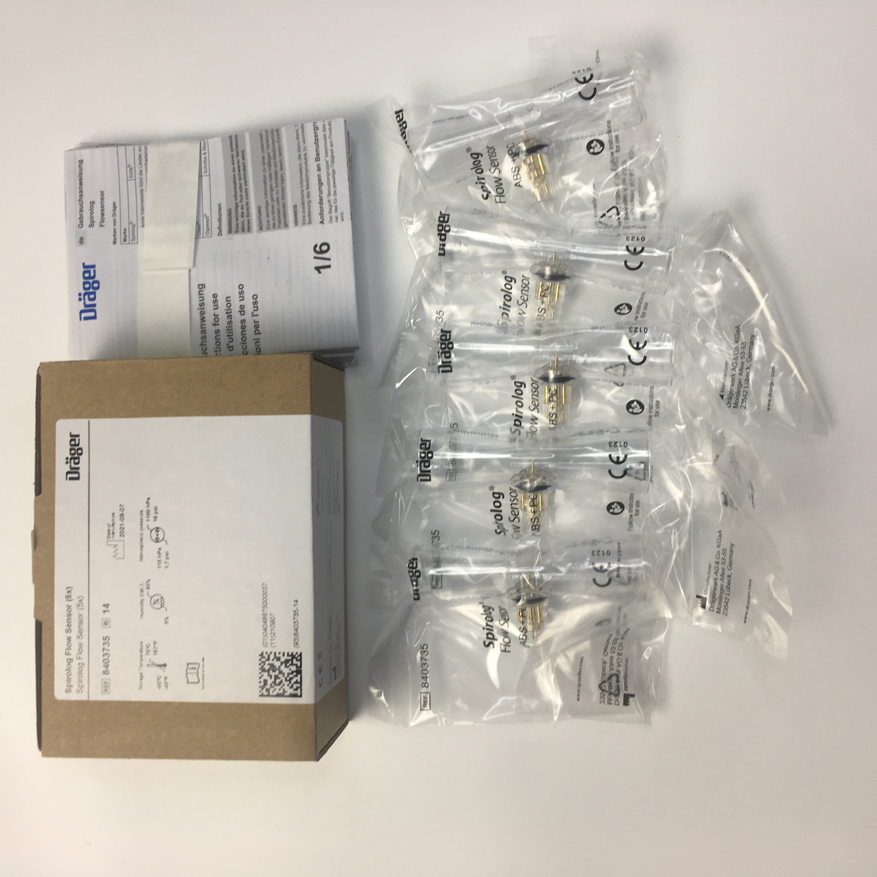 Drager 8403735 Spirolog ผู้ใหญ่ Flow Sensor (5X)