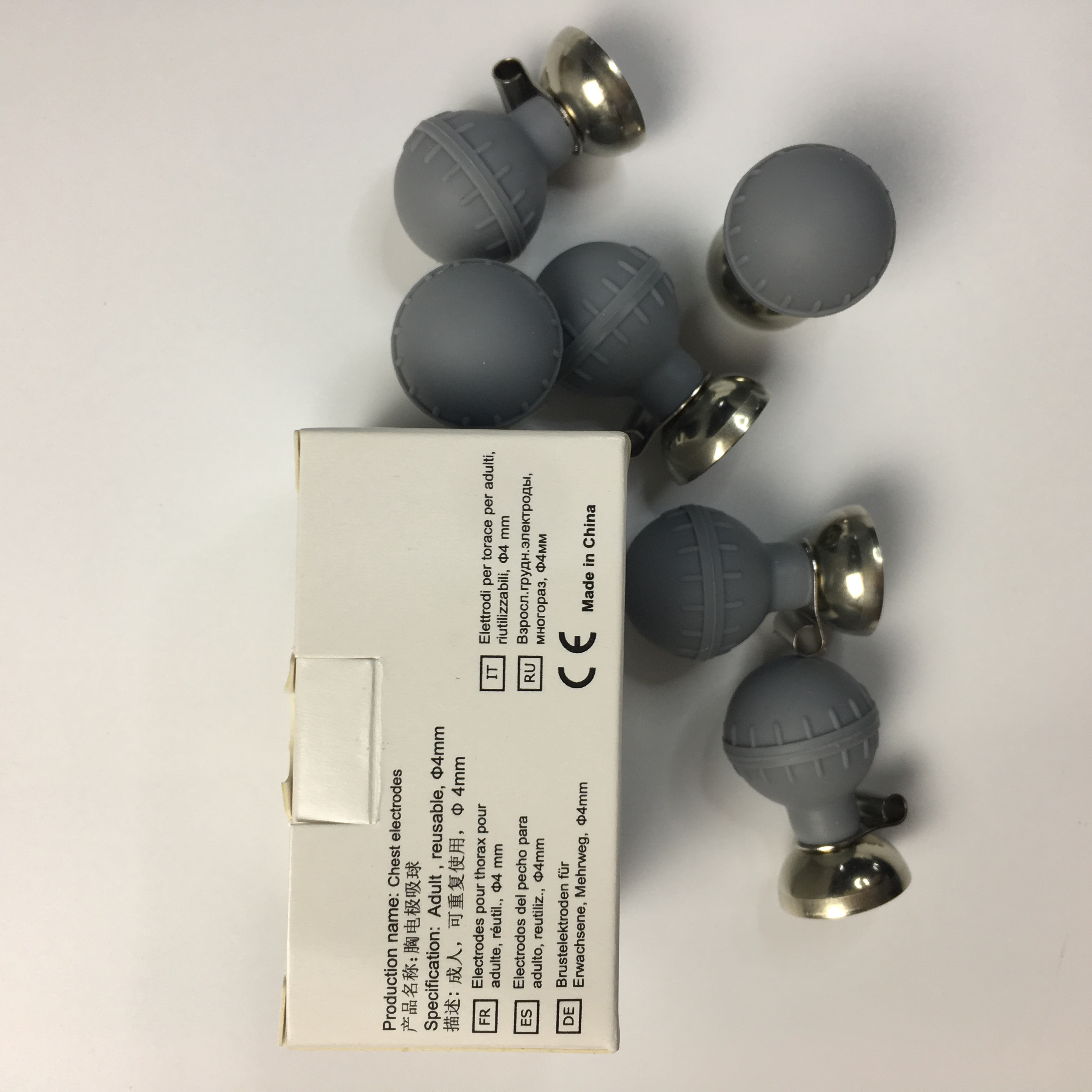 Edan Adult Reusable 4mm Chest Electrodes ECG-FQX41 01.57.040163015