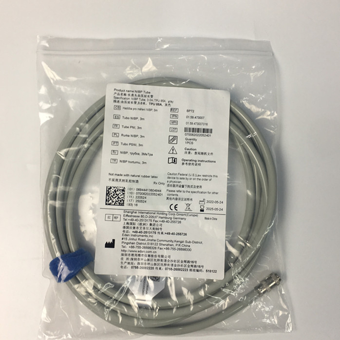 Edan NIBP Tiub 3.0m TPU 85A Kelabu BPT2 IPN 01.59.473007 MPN 01.59.473007016