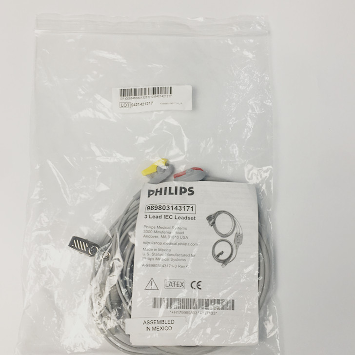 คลิปสำหรับผู้ใหญ่ Philips 12 Pin 3 Lead IEC Leadset Cable 2.6M 989803143171