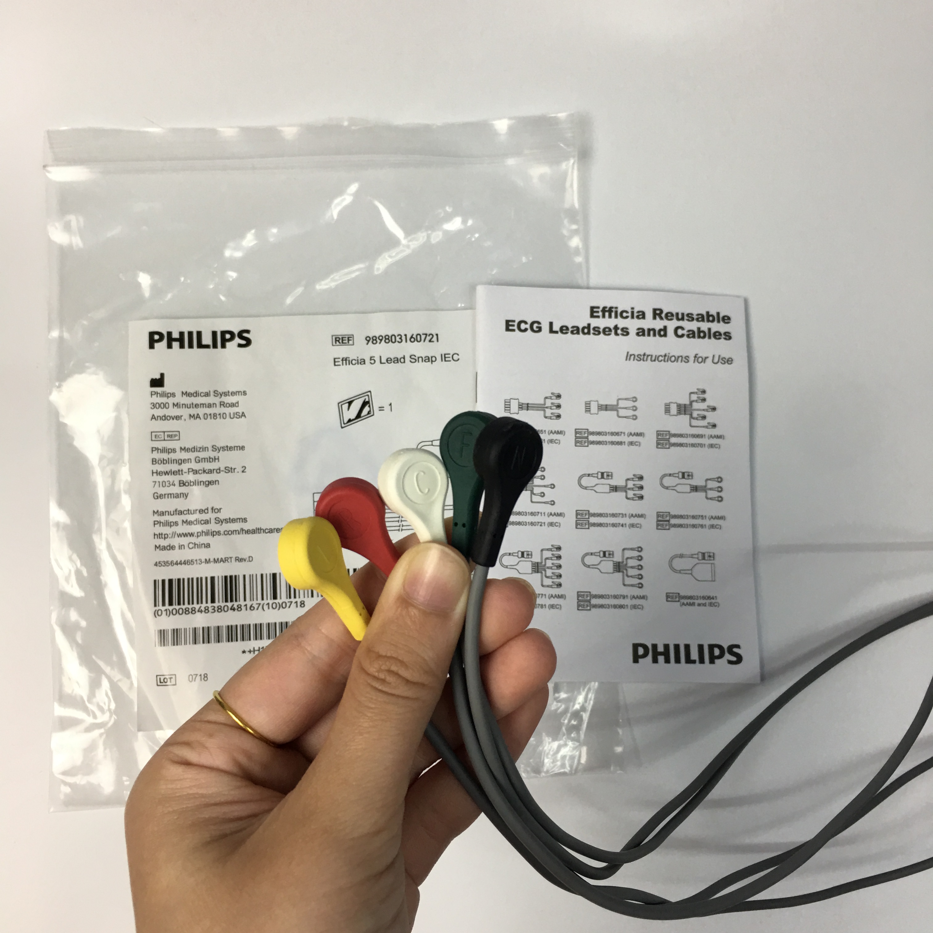 Philips Efficia adulto 5 Lead Snap IEC 989803160721