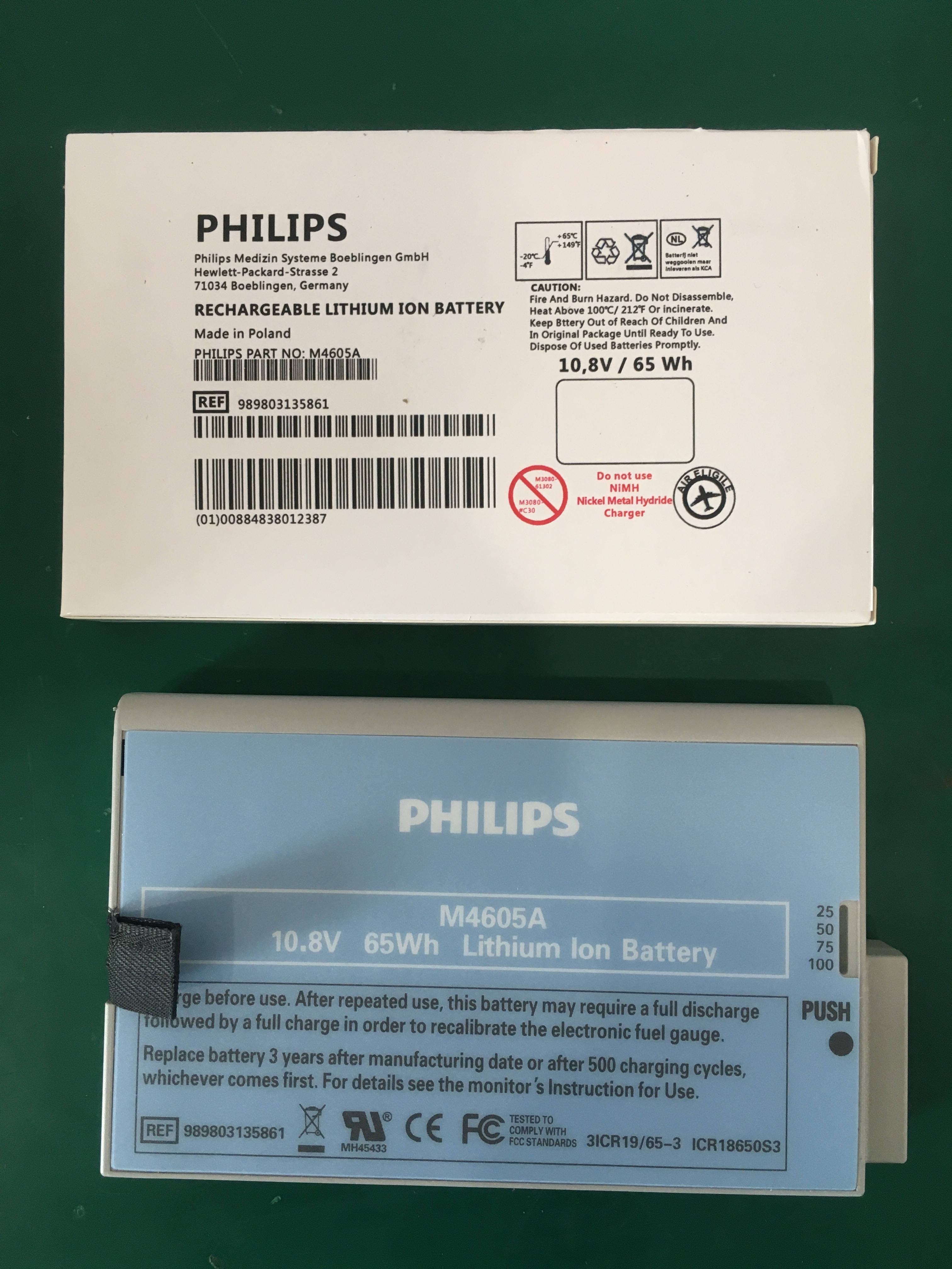 Philips MP and MX series Battery M4605A PN 989803135861
