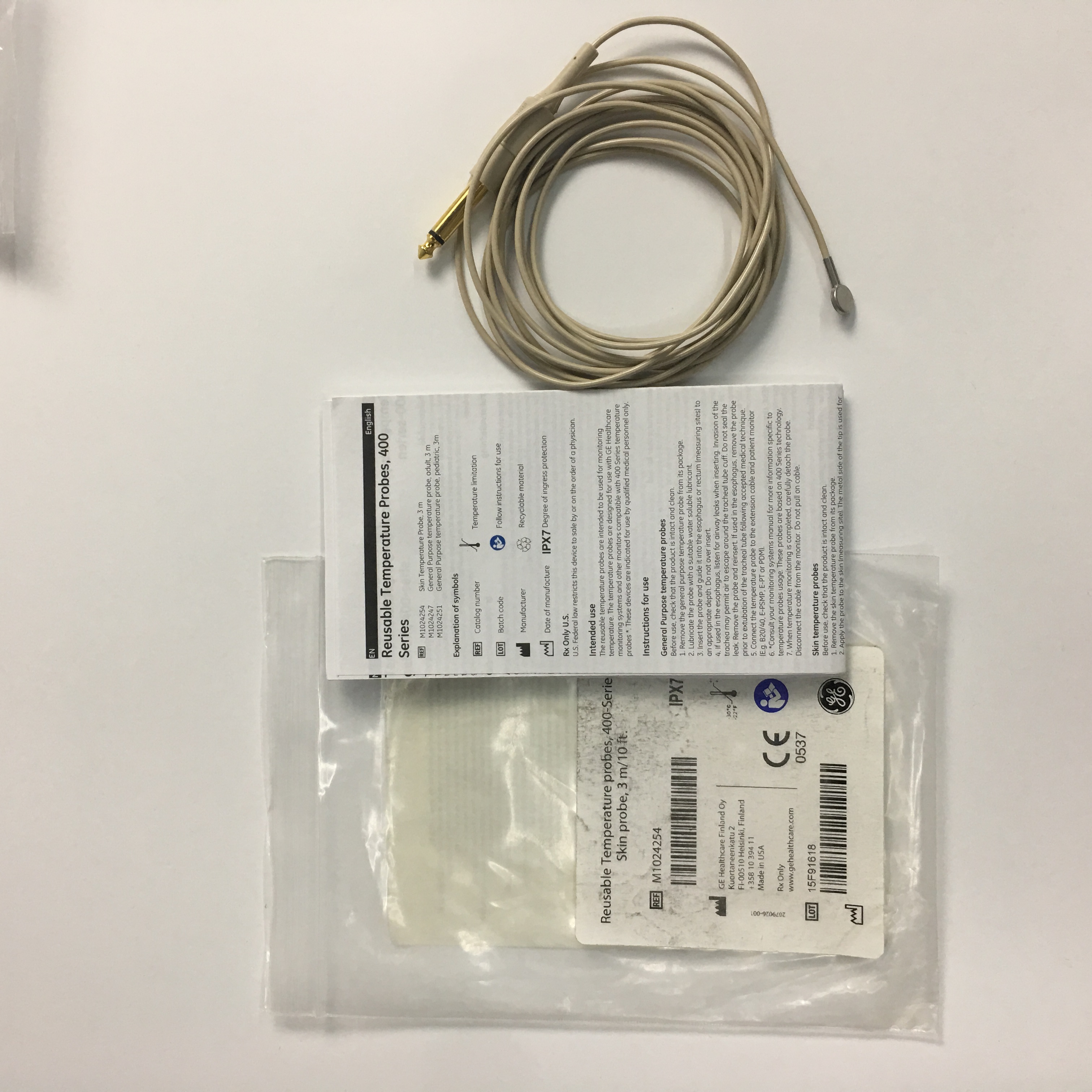 GE Reusable Temperature Probes ‚400 Series Skin probe ‚3m‚10ft M1024254