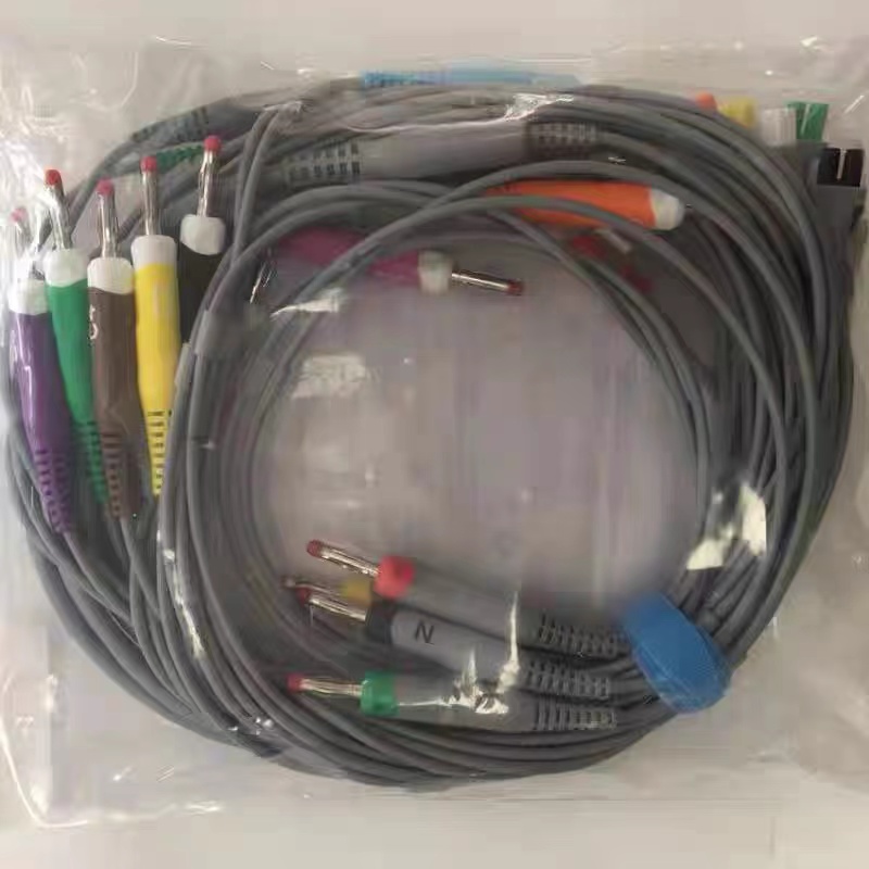 Cable Edan ECG con cable conductor, 18 cables, 4,0 banana, IEC, EL16DIB181
