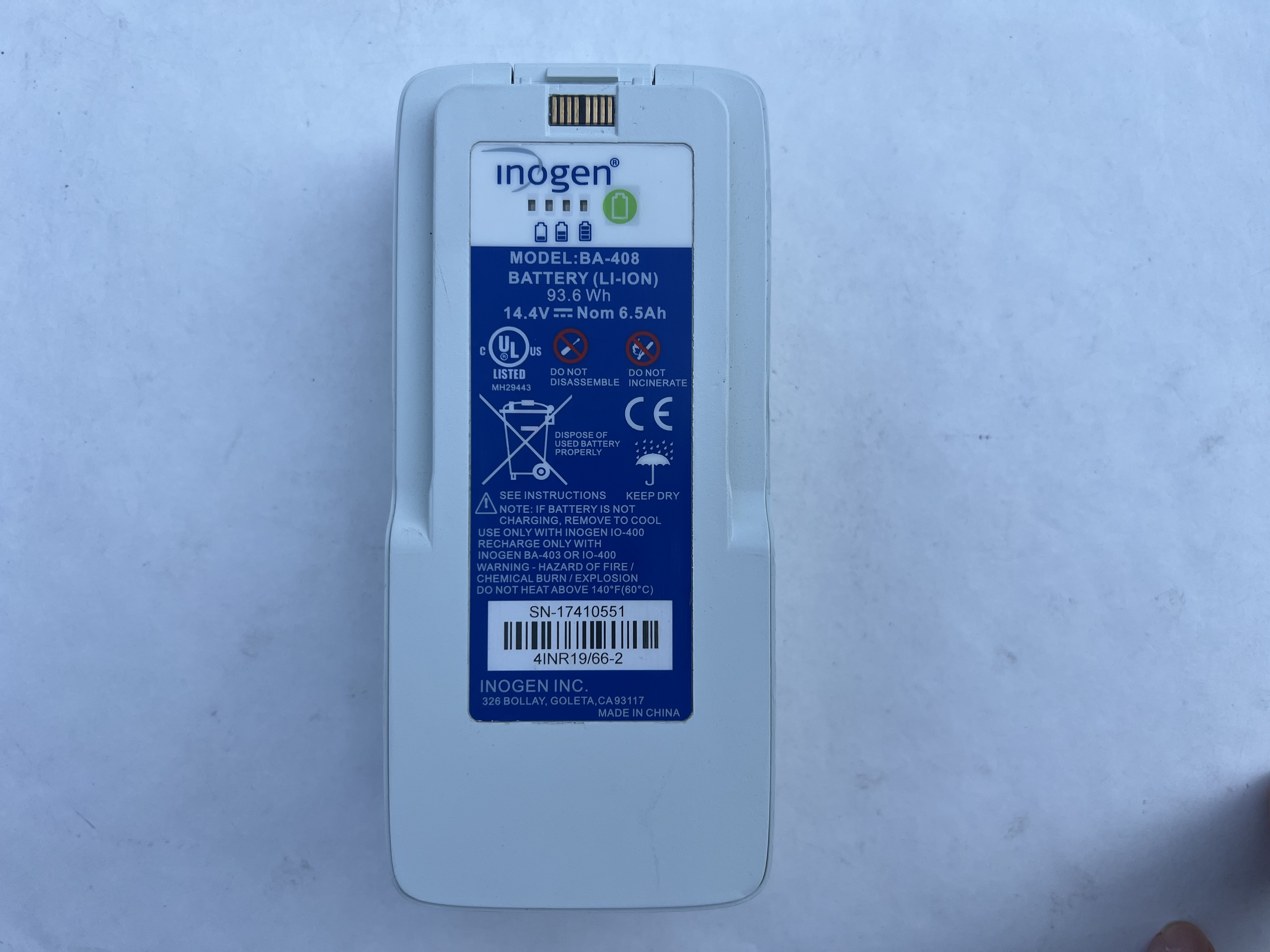 Inogen One G4 Li-ion 14.4V Battery BA-408