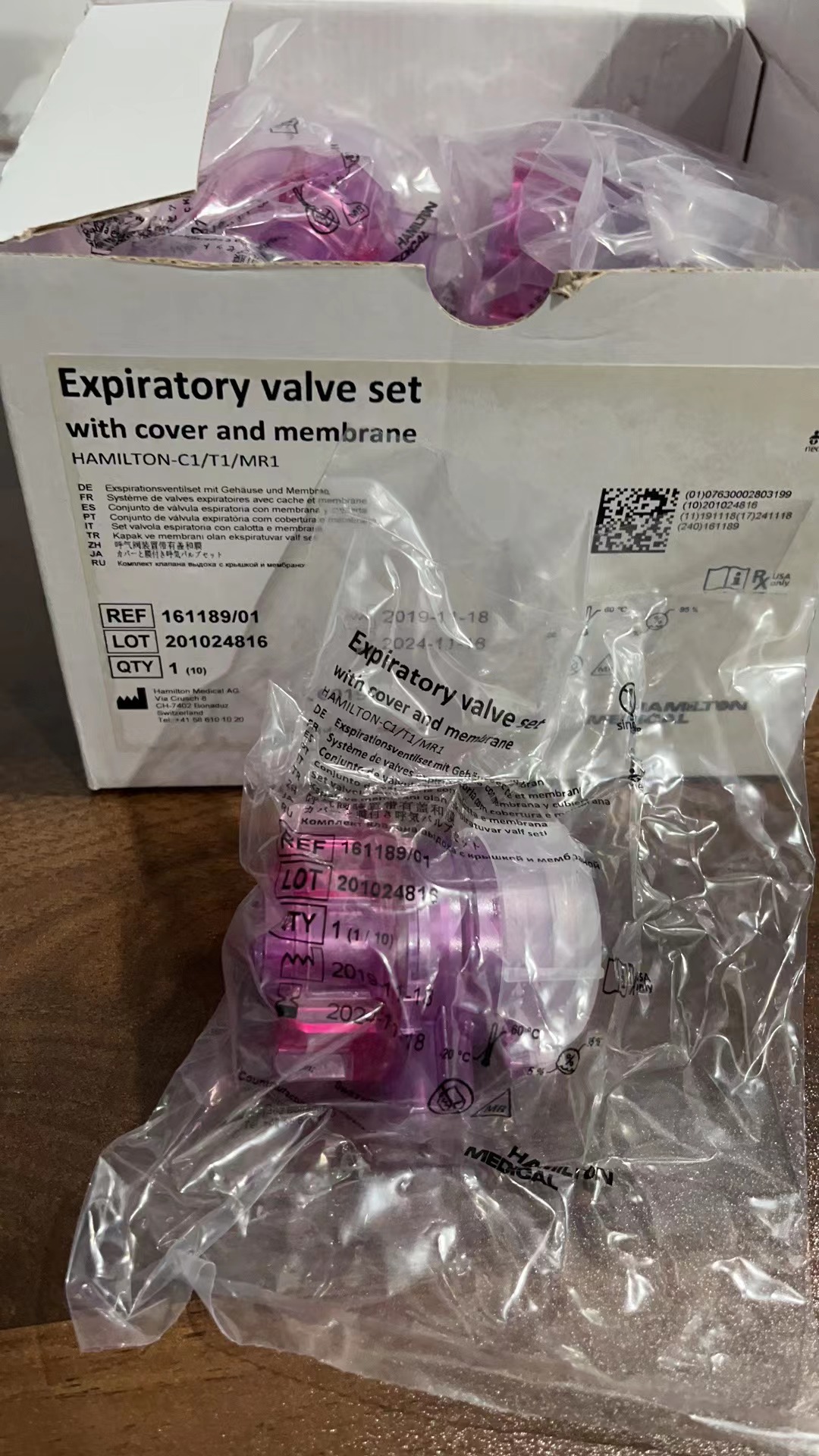 Conjunto de válvula espiratoria neonatal HAMILTON con tapa y membrana para máquina ventiladora C1 T1 MR1 REF 161189