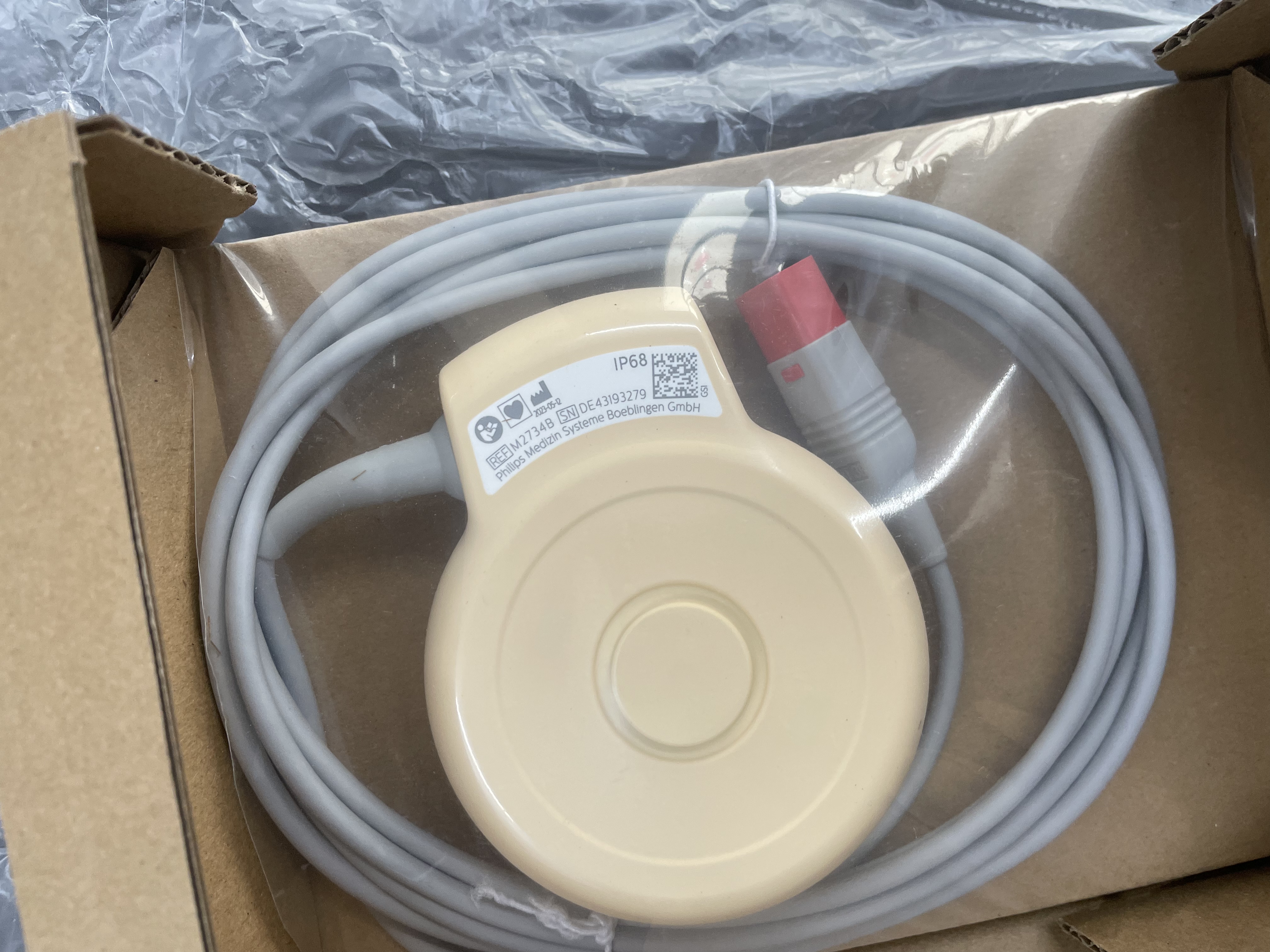 Sonda transductora Philips M2734B TOCO para monitor fetal Philips FM20 FM30