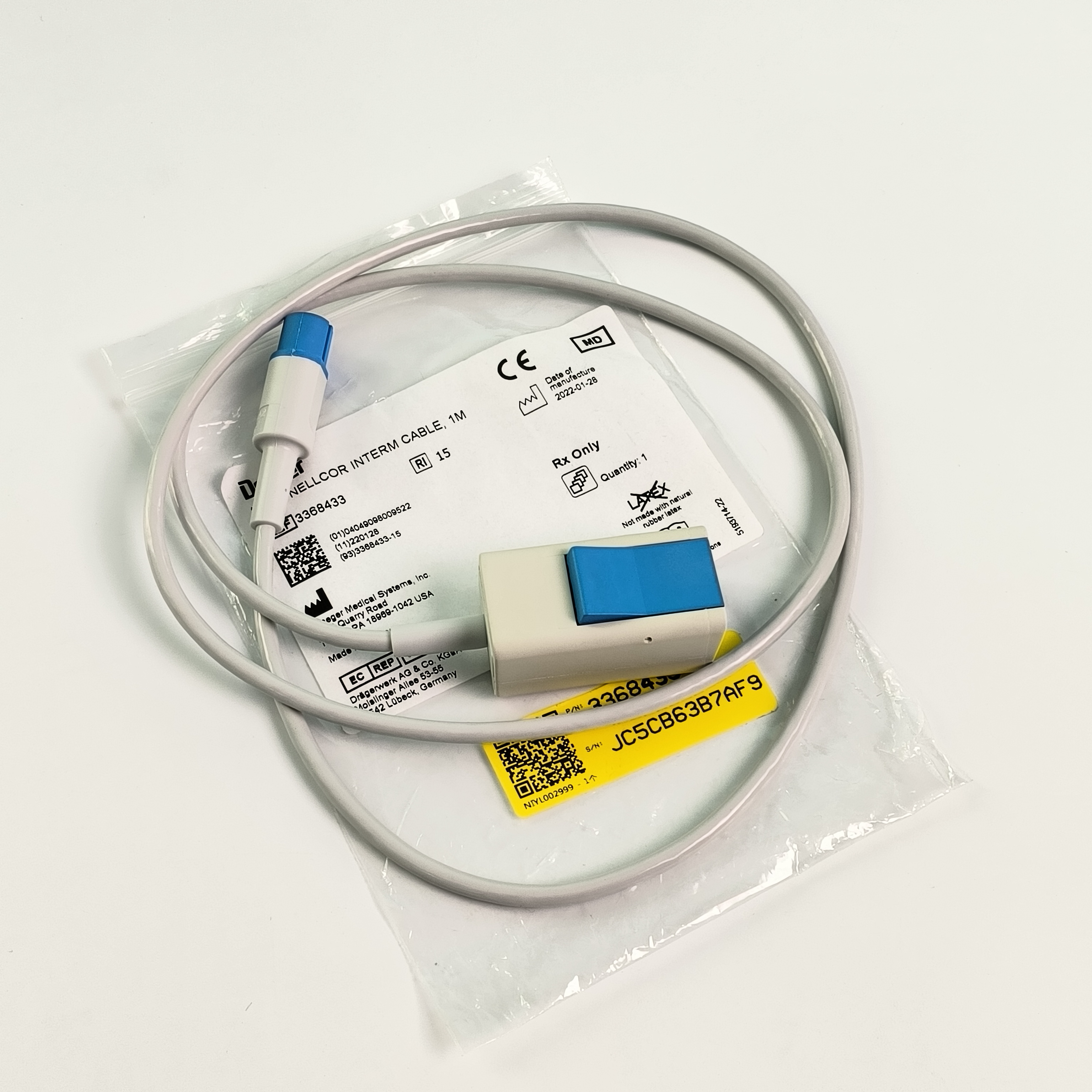 Dräger Spo2 Nellcor Interm Cable 1M REF 3368433